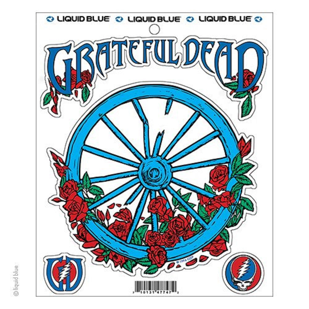 Grateful Dead Wheel and Roses Multi Sticker