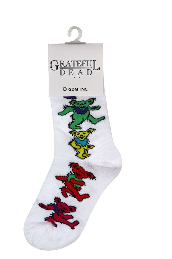 Grateful Dead Womens White Dancing Bear Socks
