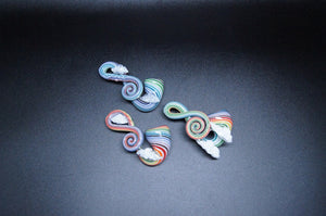 Haha Glass White Rainbow Swirl Curly Pipe