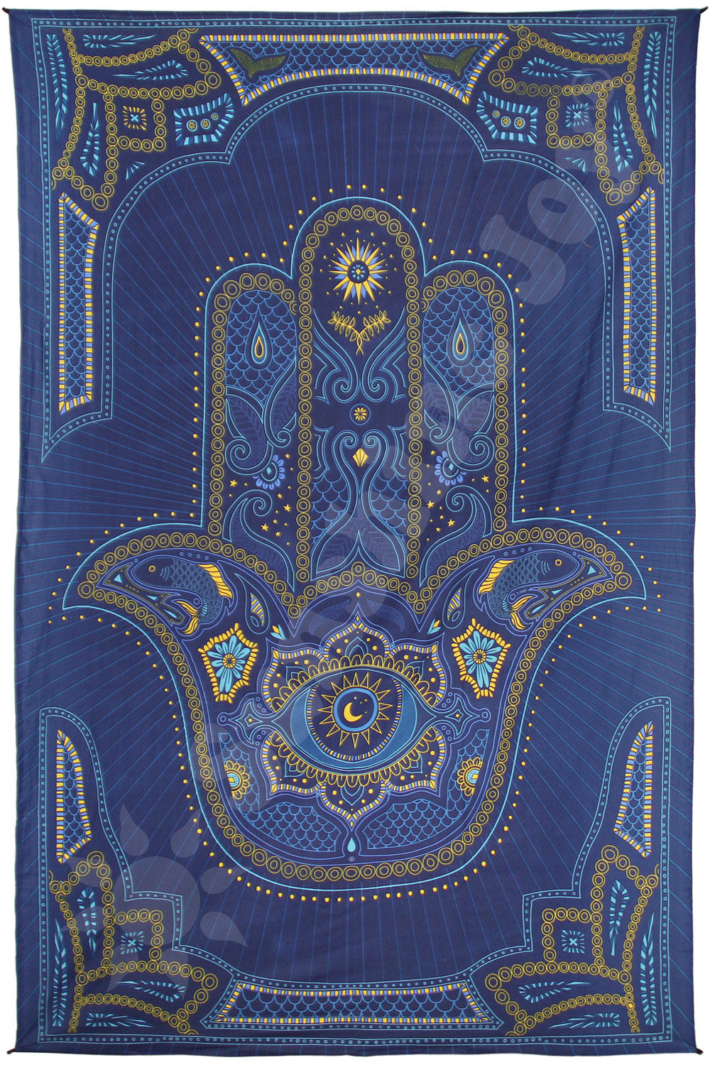 Hamsa Hand Blue Tapestry
