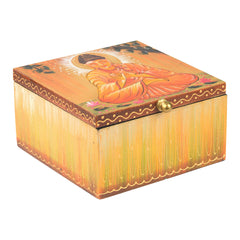 Hand Painted Buddha Square Wooden Box