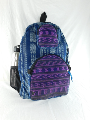 Hand Woven Backpack with Hand Brocaded Accents - Large