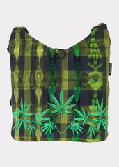 Hand Woven Shoulder Bag with Ganja Leaf Embroidery SALE