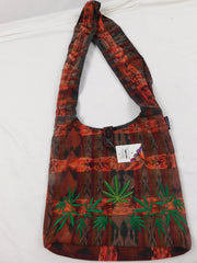 Hand Woven Shoulder Bag with Ganja Leaf Embroidery SALE