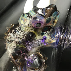 Hardman Art Glass Brown Chameleon Bubbler
