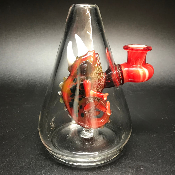Hardman Art Glass Red Chameleon Bubbler