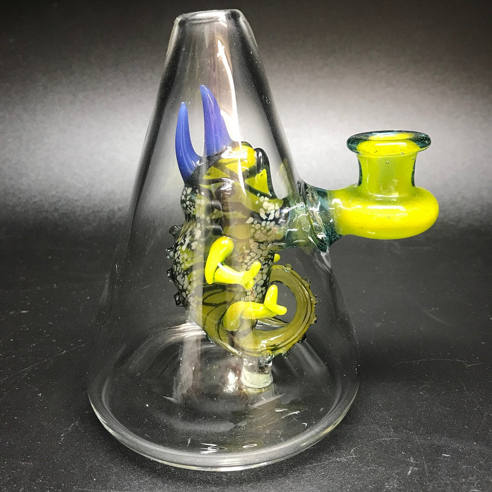 Hardman Art Glass Yellow Chamelon Bubbler