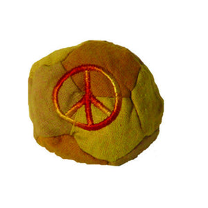 Hemp Patchwork Hacky Sack with Peace Sign
