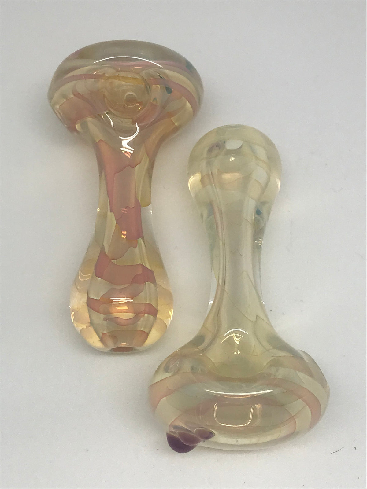 High Brid Glass Super Thick Gold Silver Fume Pipe