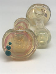 High Brid Glass Super Thick Gold Silver Fume Pipe
