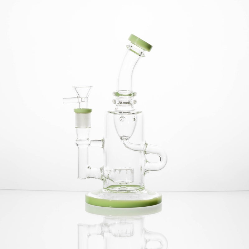 Clear Bent Neck with Color Rim Recycler Rig
