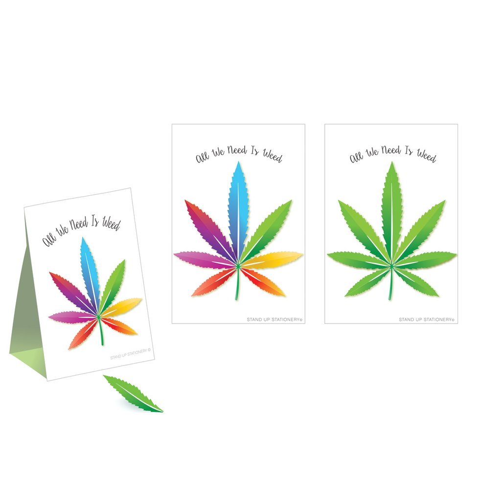 Pop Up Sticky Memos - Cannabis Leaf