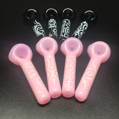 Jellyfish Glass Tribal Design Pipe SALE