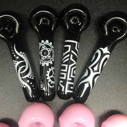 Jellyfish Glass Tribal Design Pipe SALE