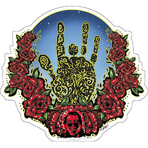 Jerry Garcia Hand & Roses Sticker SALE