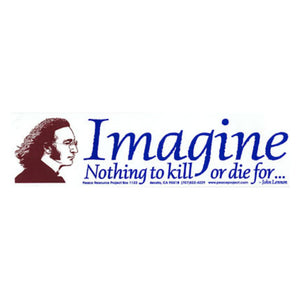 John Lennon Imagine Quote Bumper Sticker SALE