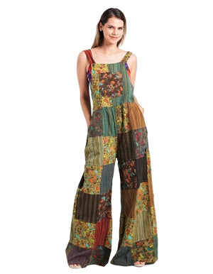 Mushroom Patchwork Overalls