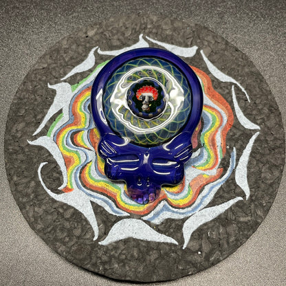 Paulie 2 Fingers Grateful Dead Blue Skull with Mushroom Millie Pendant