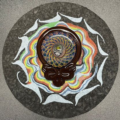 Paulie 2 Fingers Grateful Dead Skull with Stealie Bear Millie Pendant