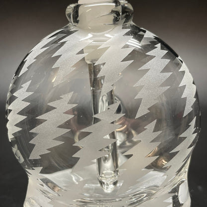 Paulie 2 Fingers Sandblasted Bolt All Over Print with Clear Neck Skull Bubbler