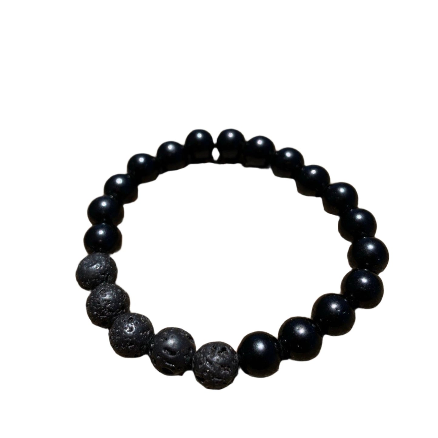 Lava Rock Black Obsidian 8mm Bracelet