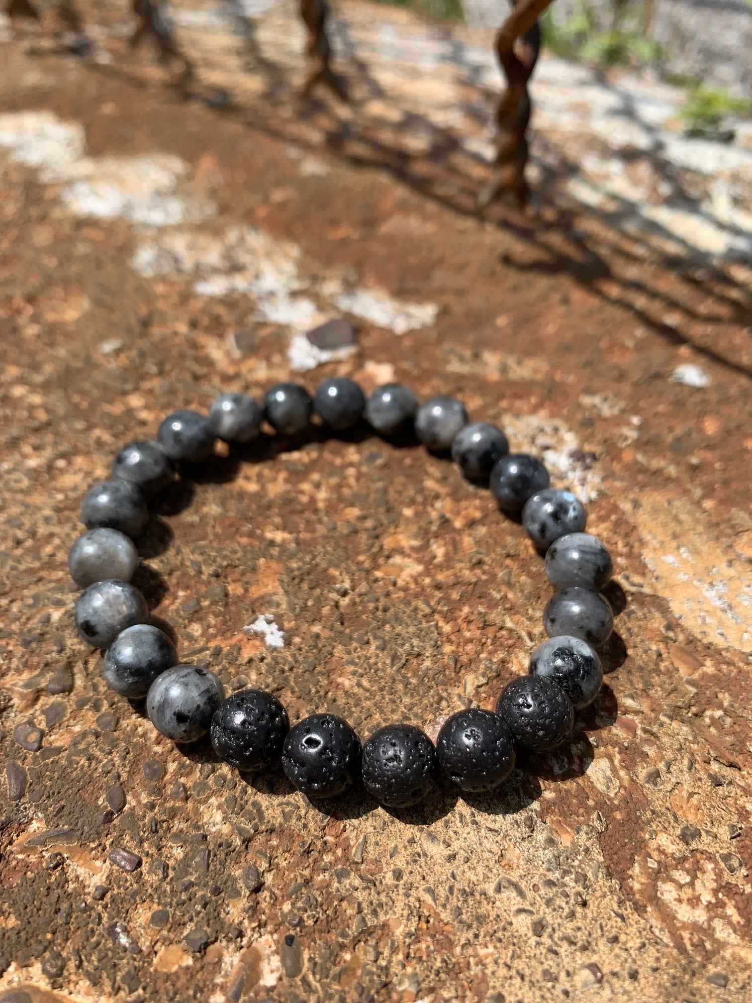 Essential Oil Bracelet with Lava Rock Beads 8mm