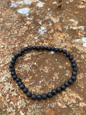 Lava Stone Bracelet - 4mm