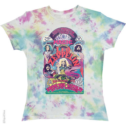 Led Zeppelin Electric Magic Tie Dye Ladies T-Shirt