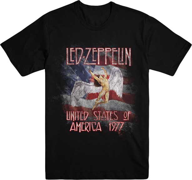 Led Zeppelin USA 77 Flag T-Shirt SALE