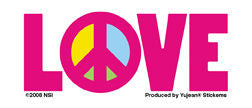 Love & Peace Pink Mini Sticker