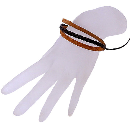 Multi Strand Leather & Suede Pull Bracelet SALE