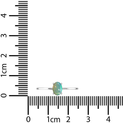 Natural Ethiopian Opal Ring - 925 Sterling Silver