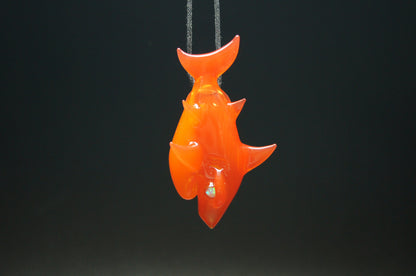 Niko Cray Glass Shark Pendant - Orange