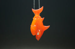 Niko Cray Glass Shark Pendant - Orange