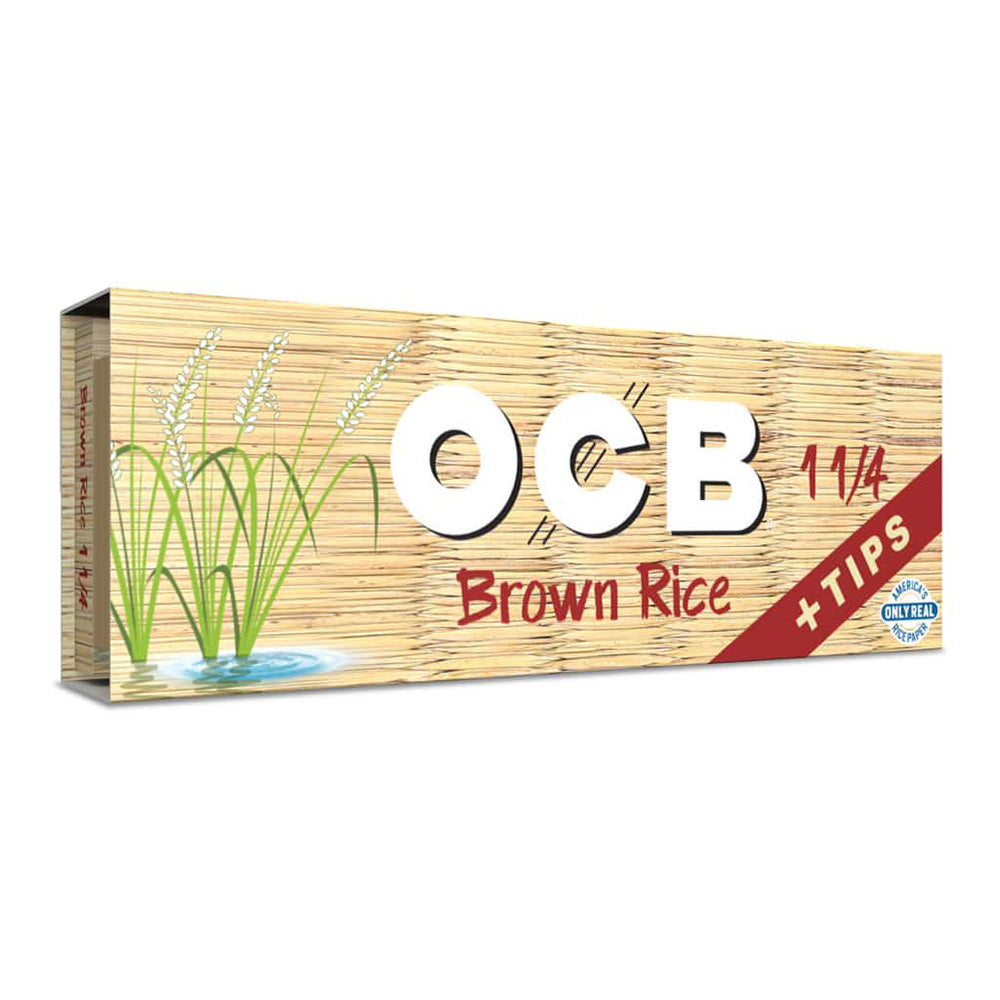 OCB Brown Rice 1.25 Rolling Papers with Tips SALE