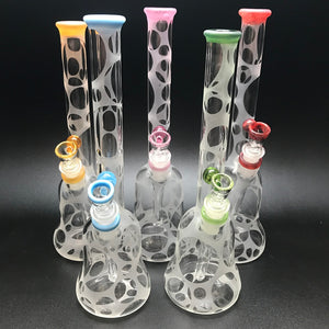 Oddball Glass Sandblasted Flower 26mm Tube with Color Accents SALE
