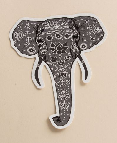 Soul Flower Painted Elephant Sticker