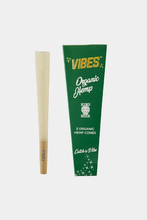 Vibes Organic Hemp King Size Cones 3 Pack SALE