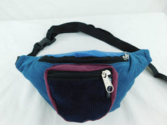 Patchwork Corduroy Fanny Pack with Three Pockets