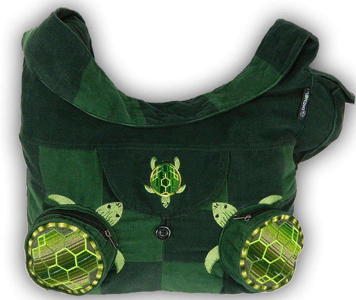 Patchwork Terrapin Shoulder Bag with 3D Pockets