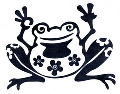 Peace Flowers Frog Vinyl Sticker