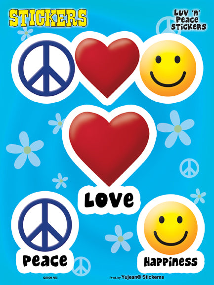 Peace Love Happiness Sticker Set