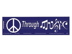 Peace Through Music Notes Bumper Sticker