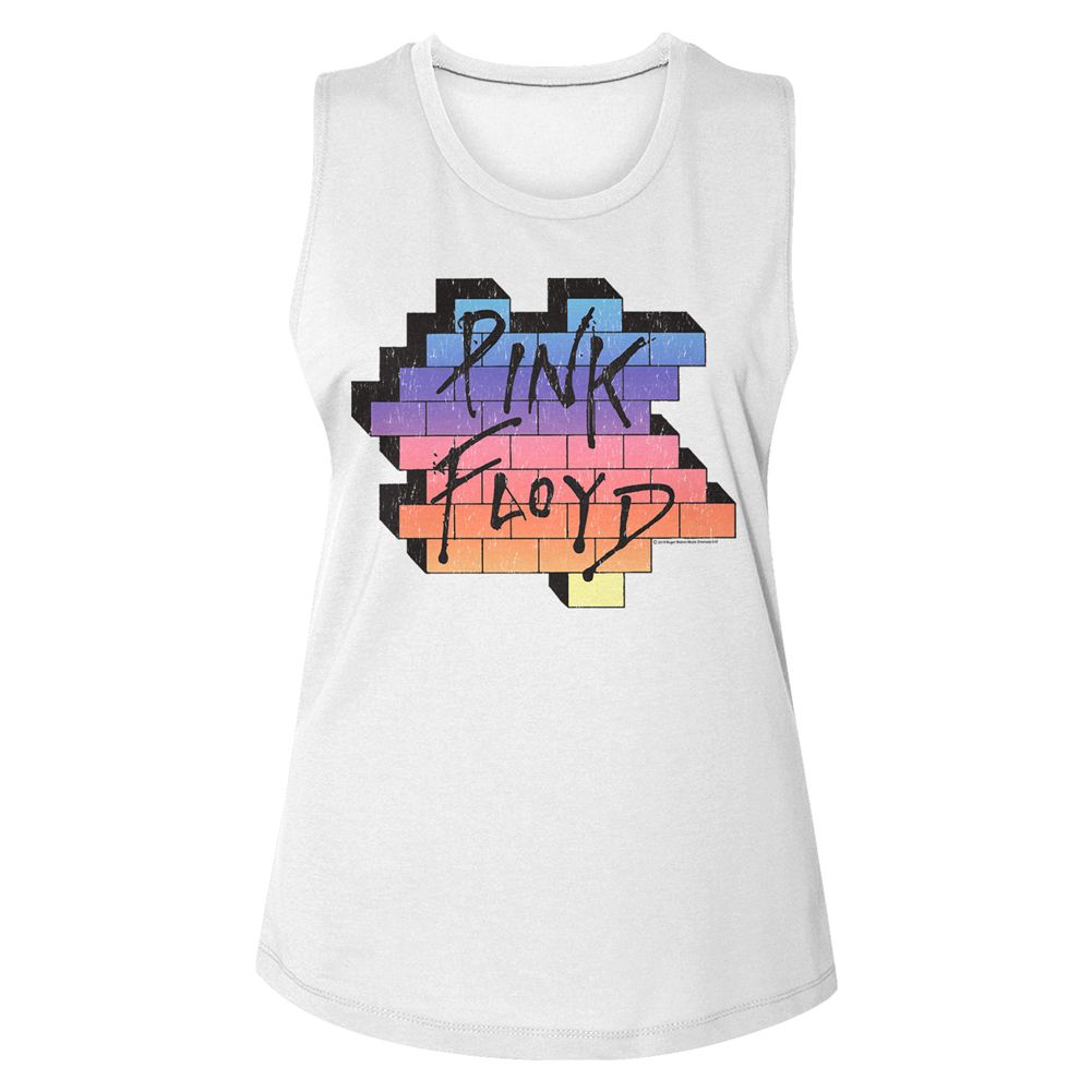 Pink Floyd Rainbow The Wall Ladies Muscle Tank