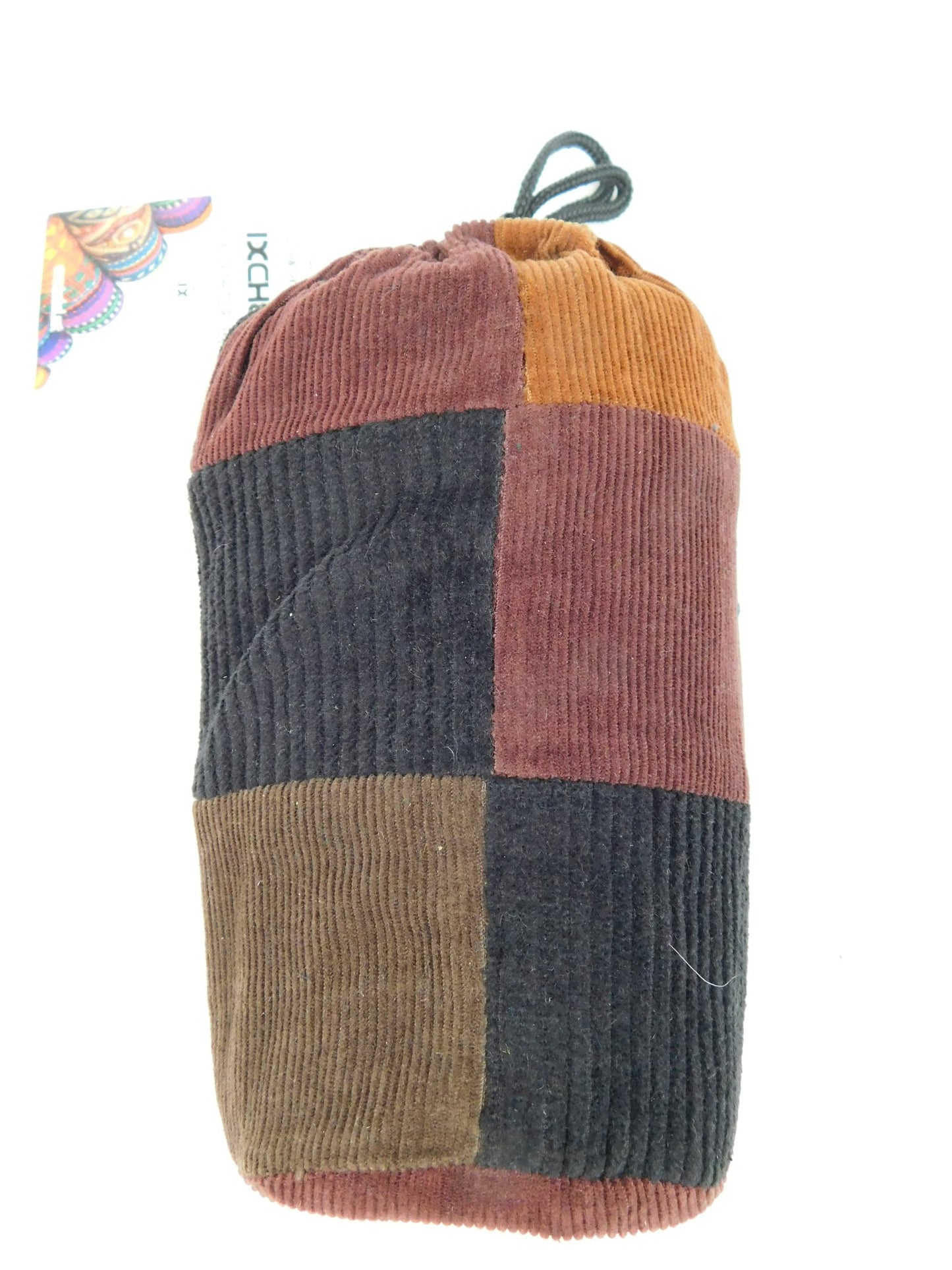 Protective Pouch - Patchwork Corduroy 6" with Drawstring