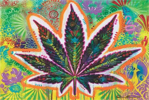 Psychedelic Leaf Poster