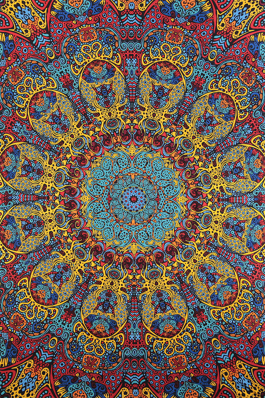 Psychedelic Sunburst Tapestry