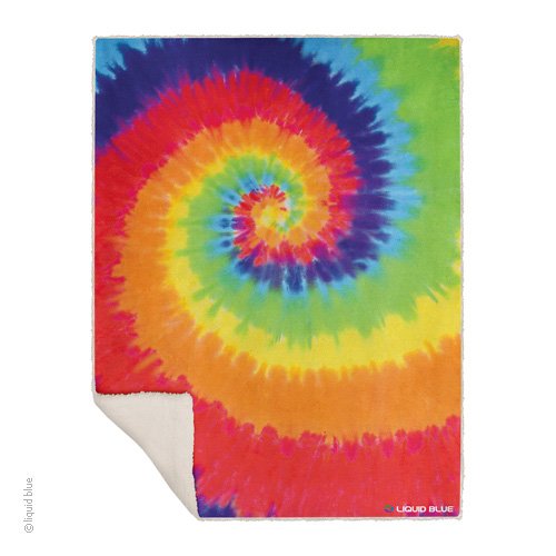 Rainbow Spiral Tie Dye Fleece Throw Blanket