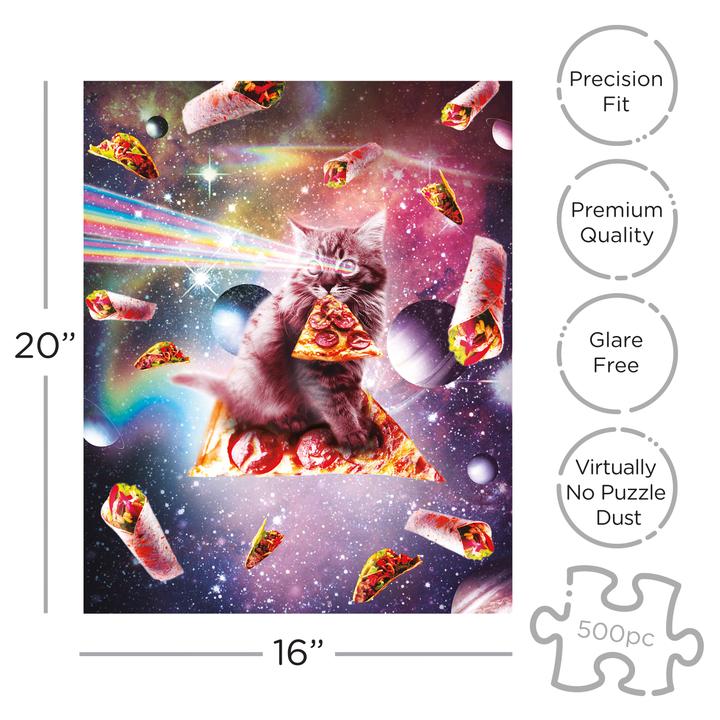 Random Galaxy Cat Pizza Jigsaw Puzzle - 500 Piece