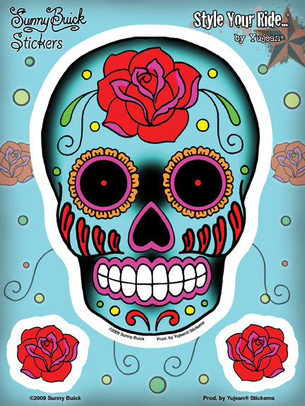 Sunny Buick Roses Sugar Skull Sticker Set SALE